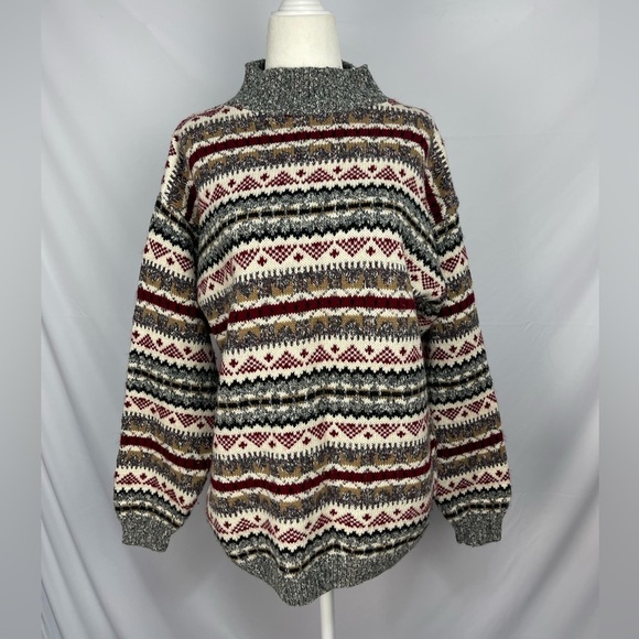 carly Blake Sweaters - Carly Blake multi colored mock turtleneck pull over cotton sweater women’s M